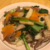 小松菜と豚肉の生姜焼き